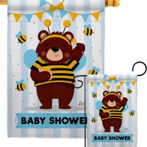 Baby Bear Shower - Family Special Occasion Vertical Impressions Decorative Flags HG137413 Made In USA