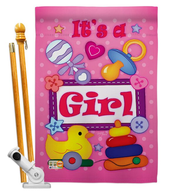 Baby Girl - Family Special Occasion Vertical Impressions Decorative Flags HG115068 Imported - Image 6