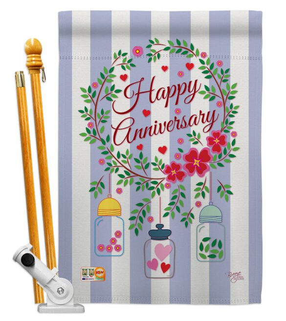Happy Anniversary - Family Special Occasion Vertical Impressions Decorative Flags HG115103 Made In USA - Image 5