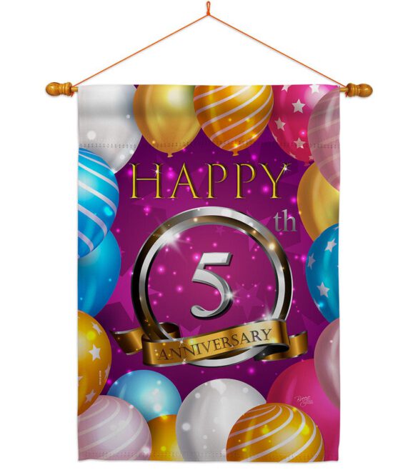 Happy 5th Anniversary - Family Special Occasion Vertical Impressions Decorative Flags HG115184 Made In USA - Image 10