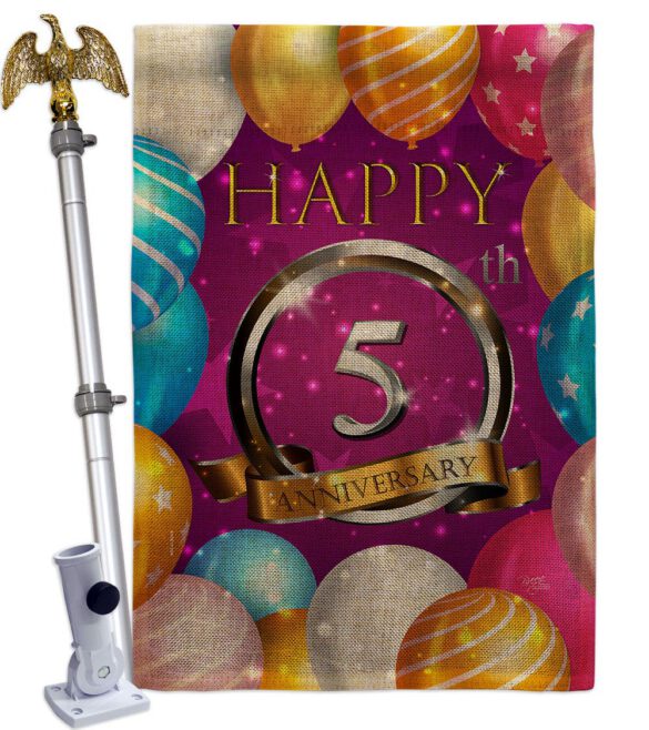 Happy 5th Anniversary - Family Special Occasion Vertical Impressions Decorative Flags HG115184 Made In USA - Image 19