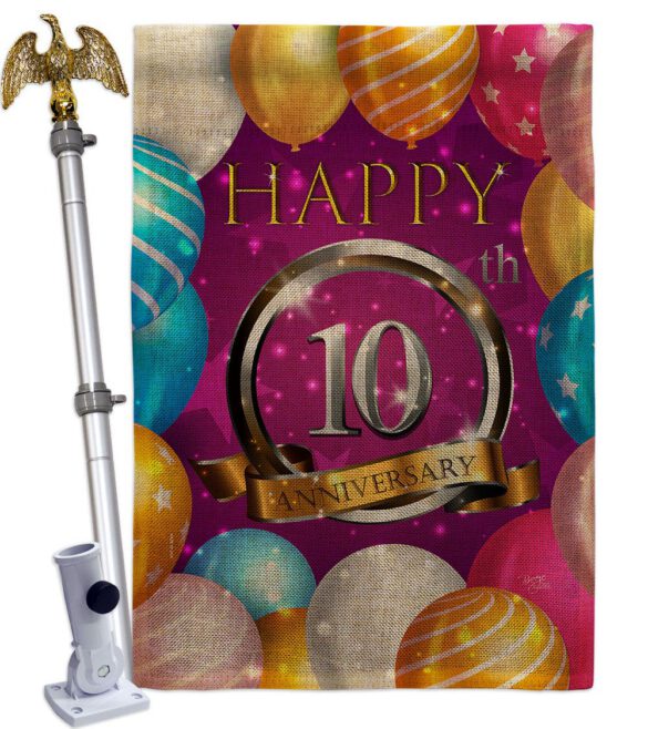 Happy 10th Anniversary - Family Special Occasion Vertical Impressions Decorative Flags HG115185 Made In USA - Image 19
