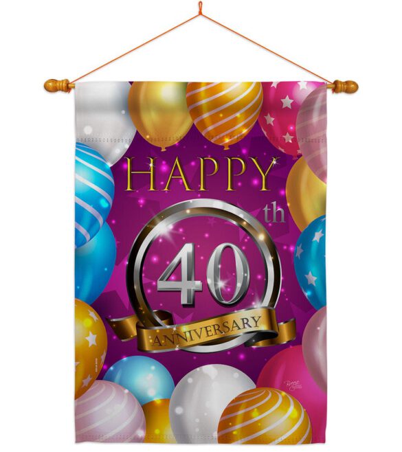 Happy 40th Anniversary - Family Special Occasion Vertical Impressions Decorative Flags HG115191 Made In USA - Image 10