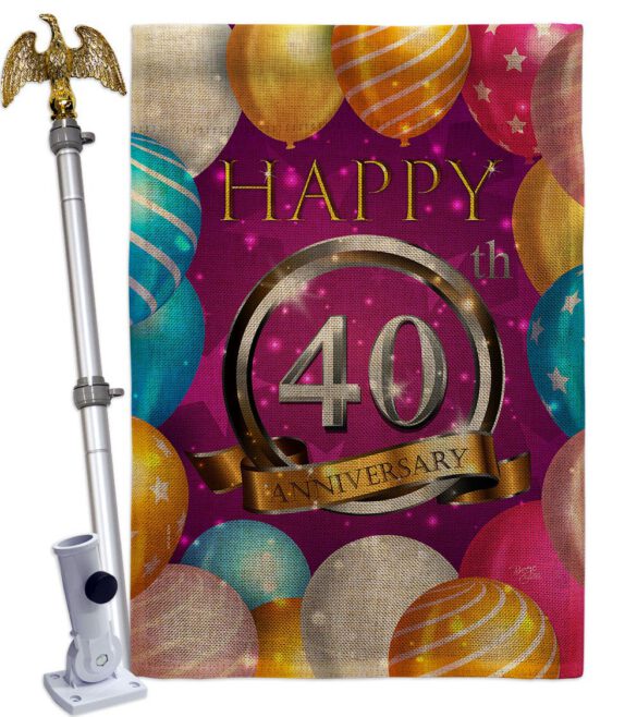 Happy 40th Anniversary - Family Special Occasion Vertical Impressions Decorative Flags HG115191 Made In USA - Image 19