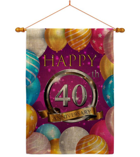 Happy 40th Anniversary - Family Special Occasion Vertical Impressions Decorative Flags HG115191 Made In USA - Image 20