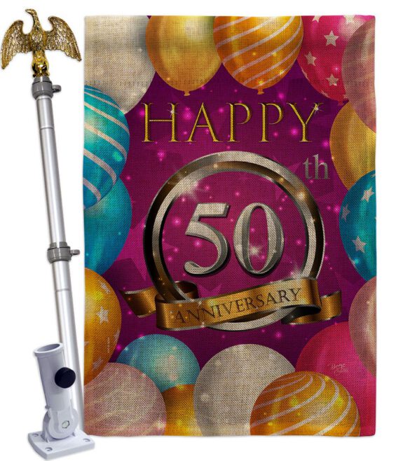 Happy 50th Anniversary - Family Special Occasion Vertical Impressions Decorative Flags HG115193 Made In USA - Image 19