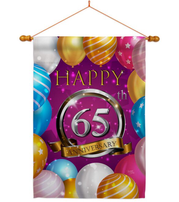 Happy 65th Anniversary - Family Special Occasion Vertical Impressions Decorative Flags HG115196 Made In USA - Image 10