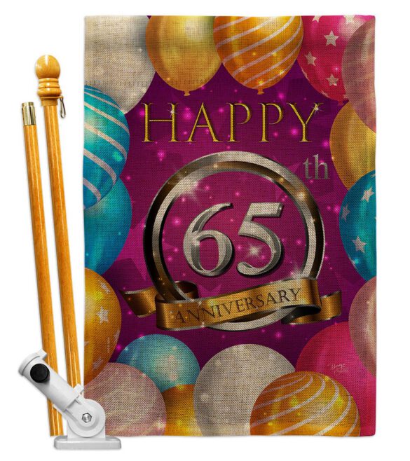 Happy 65th Anniversary - Family Special Occasion Vertical Impressions Decorative Flags HG115196 Made In USA - Image 15