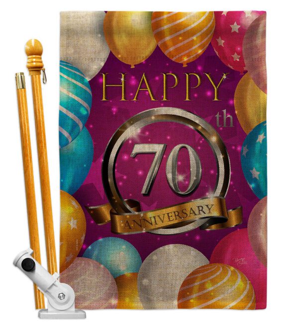 Happy 70th Anniversary - Family Special Occasion Vertical Impressions Decorative Flags HG115197 Made In USA - Image 15