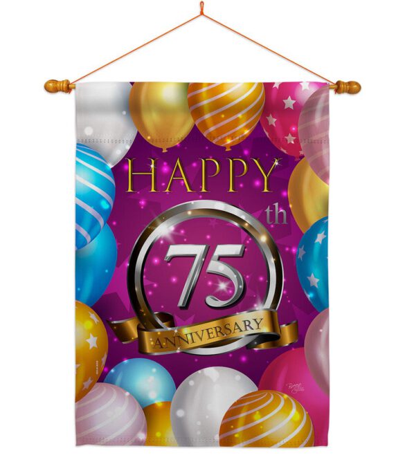 Happy 75th Anniversary - Family Special Occasion Vertical Impressions Decorative Flags HG115198 Made In USA - Image 10