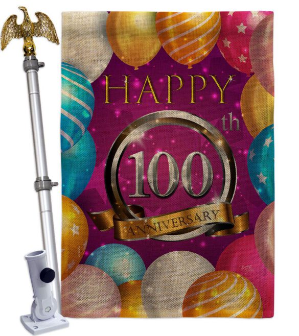 Happy 100th Anniversary - Family Special Occasion Vertical Impressions Decorative Flags HG115203 Made In USA - Image 19