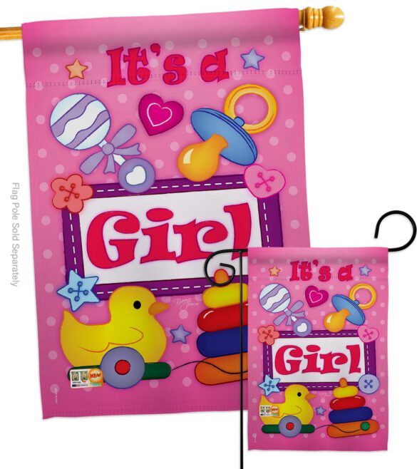 Baby Girl - Family Special Occasion Vertical Impressions Decorative Flags HG115068 Imported - Image 4