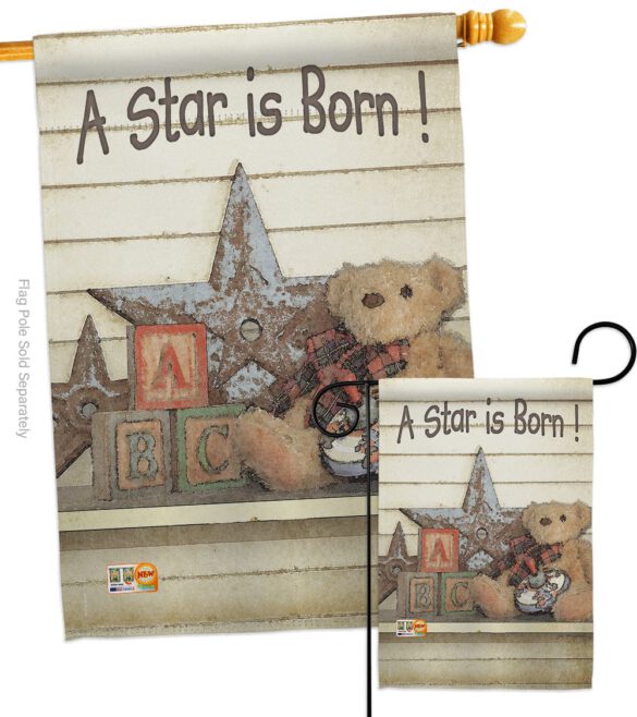 A Star is Born! - Family Special Occasion Vertical Impressions Decorative Flags HG115076 Made In USA - Image 4