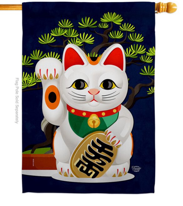 Fortune Cat - Fantasy Interests Vertical Impressions Decorative Flags HG192584 Made In USA - Image 2