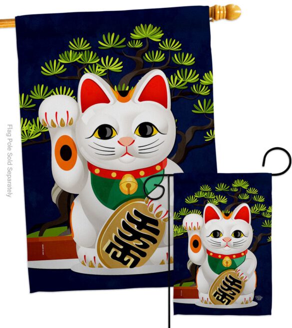 Fortune Cat - Fantasy Interests Vertical Impressions Decorative Flags HG192584 Made In USA - Image 3