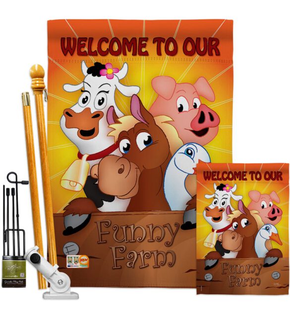 Funny Farm - Farm Animals Nature Vertical Impressions Decorative Flags HG110039 Made In USA - Image 6