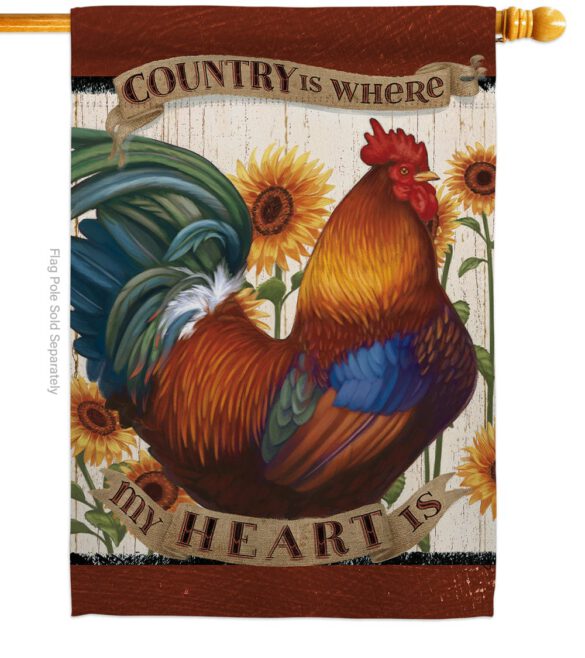 Country My Heart - Farm Animals Nature Vertical Impressions Decorative Flags HG110115 Made In USA - Image 2