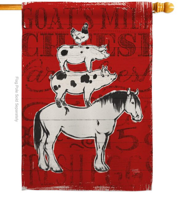 Farm Life - Farm Animals Nature Vertical Impressions Decorative Flags HG110122 Made In USA - Image 2