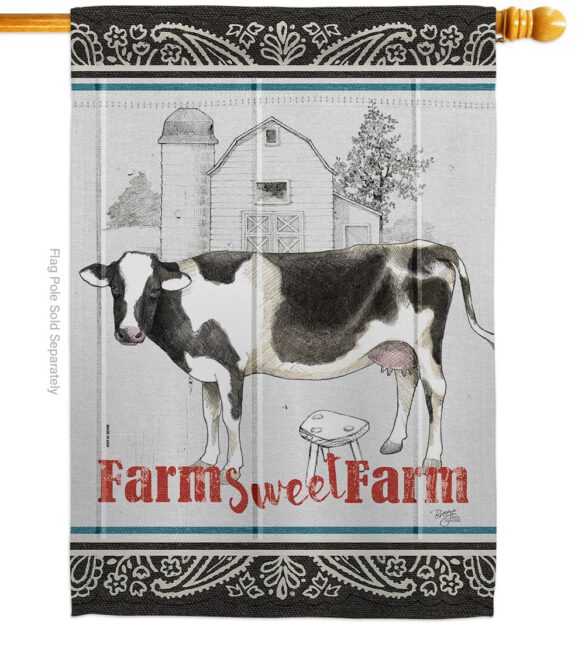 Farm Sweet Farm - Farm Animals Nature Vertical Impressions Decorative Flags HG110128 Made In USA - Image 2