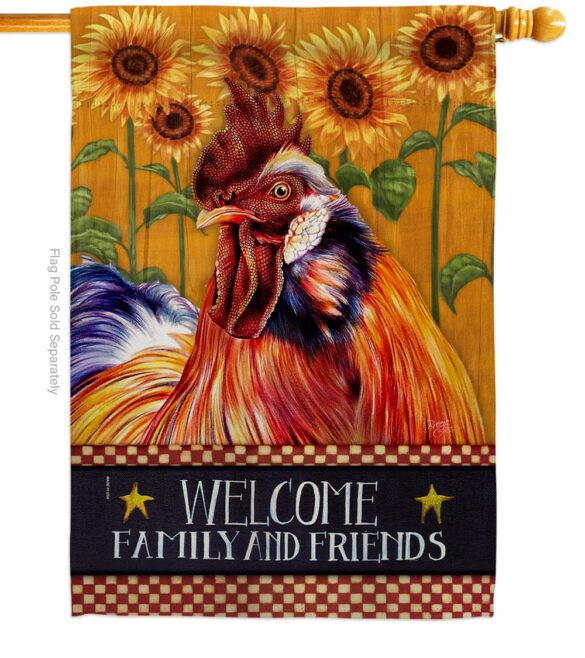 Country Rooster - Farm Animals Nature Vertical Impressions Decorative Flags HG110129 Made In USA - Image 2