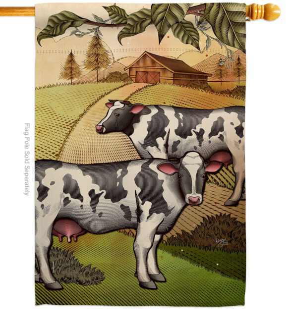 Cattles - Farm Animals Nature Vertical Impressions Decorative Flags HG110273 Made In USA - Image 2