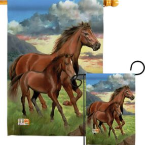 Americana Horse - Farm Animals Nature Vertical Impressions Decorative Flags HG110066 Made In USA