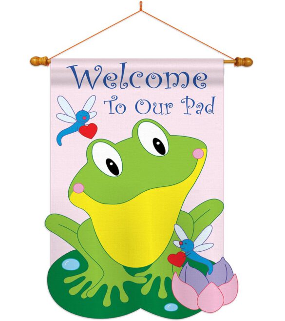 Friendly Frog - Farm Animals Nature Vertical Applique Decorative Flags HG110036 - Image 10