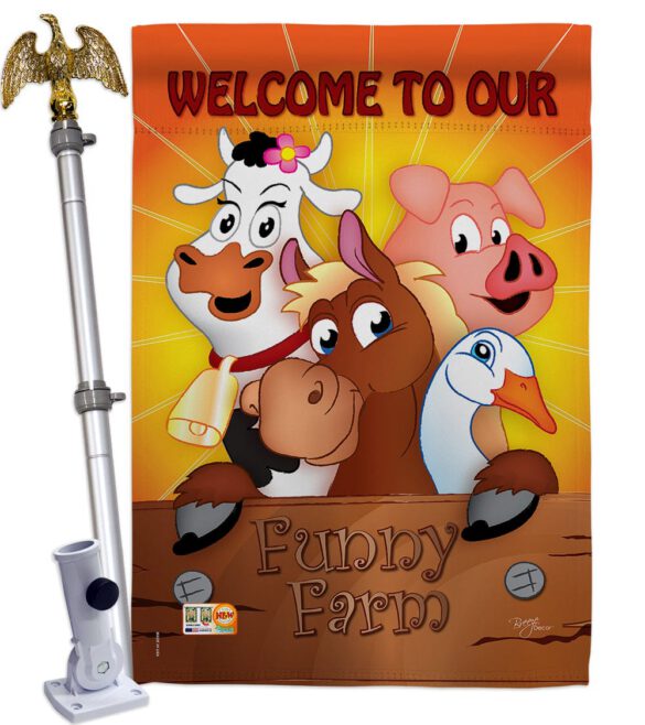Funny Farm - Farm Animals Nature Vertical Impressions Decorative Flags HG110039 Made In USA - Image 13