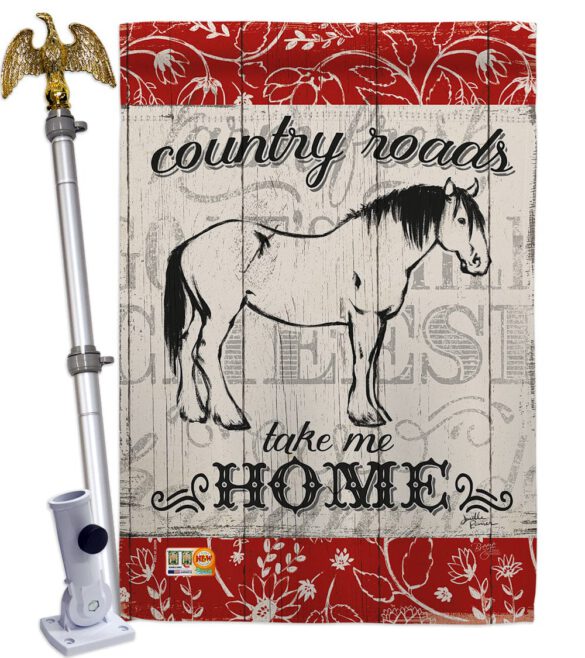 Country Roads Hores - Farm Animals Nature Vertical Impressions Decorative Flags HG110120 Made In USA - Image 13