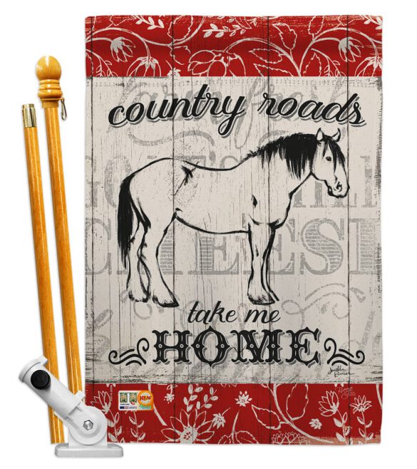 Country Roads Hores - Farm Animals Nature Vertical Impressions Decorative Flags HG110120 Made In USA - Image 5