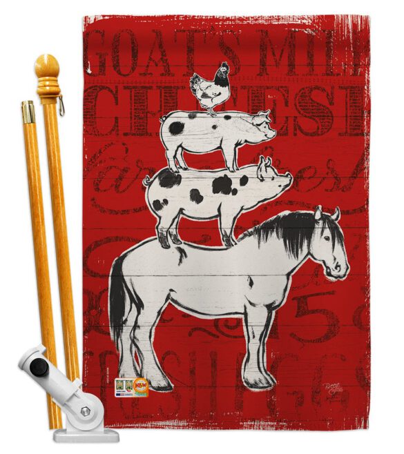 Farm Life - Farm Animals Nature Vertical Impressions Decorative Flags HG110122 Made In USA - Image 5