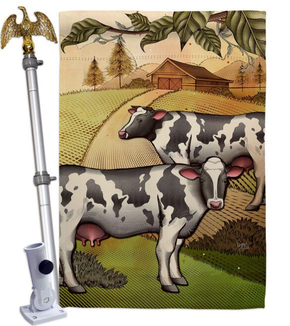 Cattles - Farm Animals Nature Vertical Impressions Decorative Flags HG110273 Made In USA - Image 9