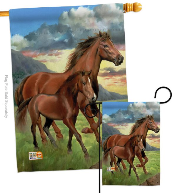 Americana Horse - Farm Animals Nature Vertical Impressions Decorative Flags HG110066 Made In USA - Image 4