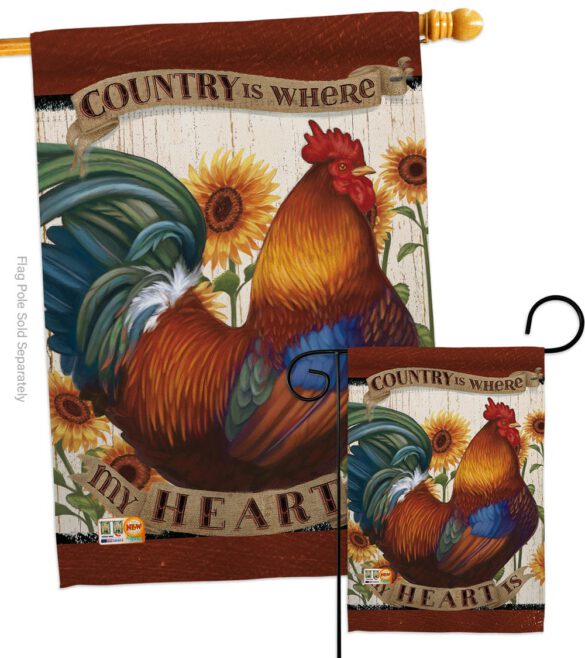 Country My Heart - Farm Animals Nature Vertical Impressions Decorative Flags HG110115 Made In USA - Image 3
