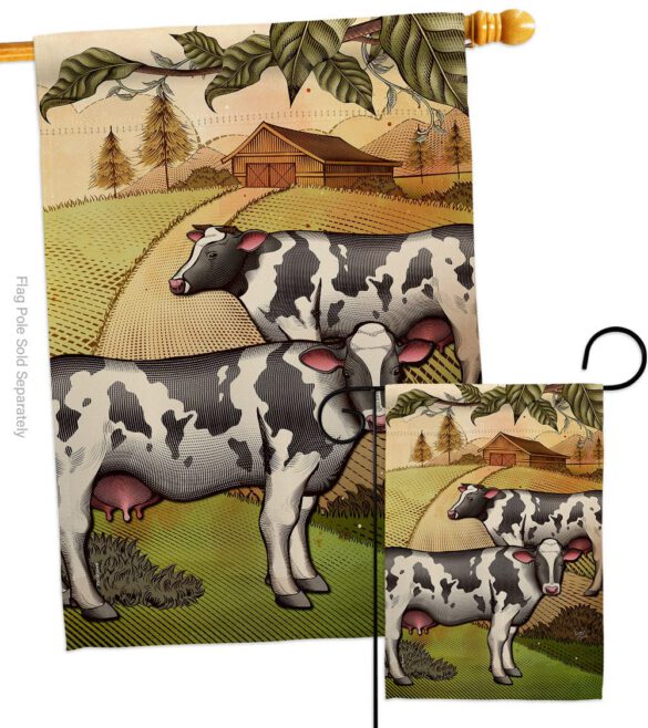 Cattles - Farm Animals Nature Vertical Impressions Decorative Flags HG110273 Made In USA - Image 3