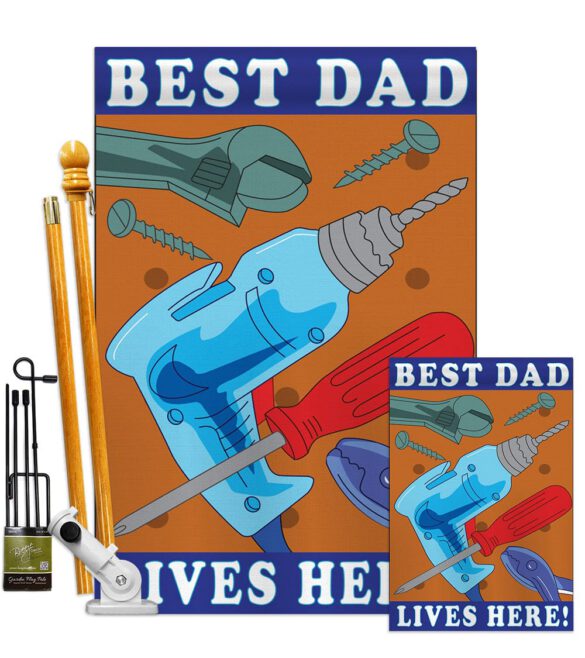 Best Dad - Father's Day Summer Vertical Applique Decorative Flags HG115057 - Image 6