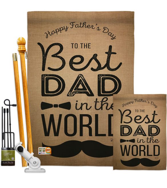 Best Dad in the World - Father's Day Summer Vertical Impressions Decorative Flags HG137049 Made In USA - Image 6