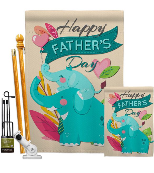 Elephant Daddy - Father's Day Summer Vertical Impressions Decorative Flags HG137351 Made In USA - Image 6