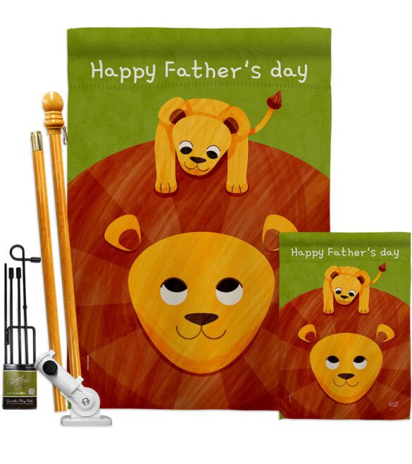 Father's Day Lion - Father's Day Summer Vertical Impressions Decorative Flags HG137570 Made In USA - Image 6