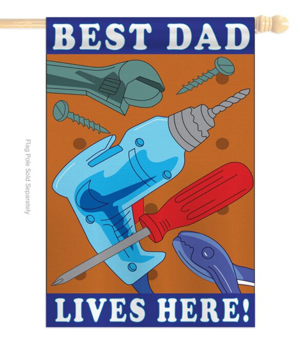 Best Dad - Father's Day Summer Vertical Applique Decorative Flags HG115057 - Image 2