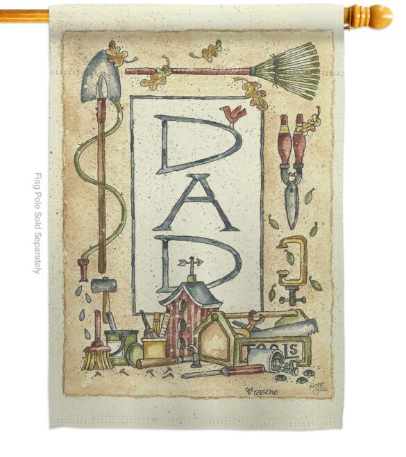 Dad Border - Father's Day Summer Vertical Impressions Decorative Flags HG115083 Made In USA - Image 2