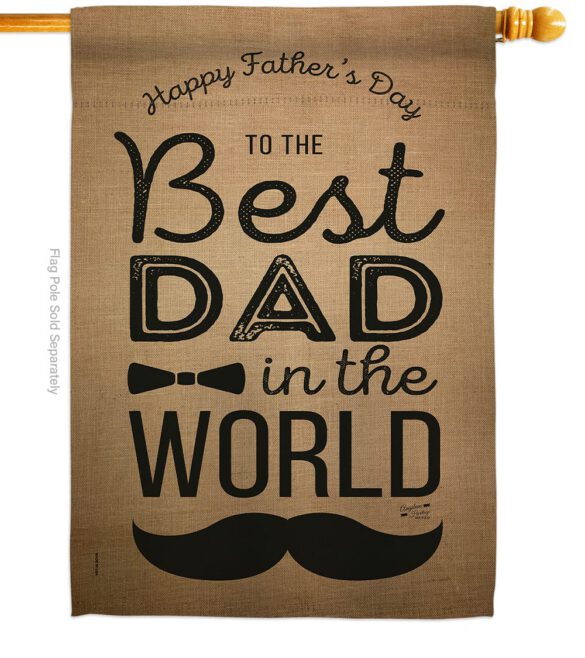 Best Dad in the World - Father's Day Summer Vertical Impressions Decorative Flags HG137049 Made In USA - Image 2