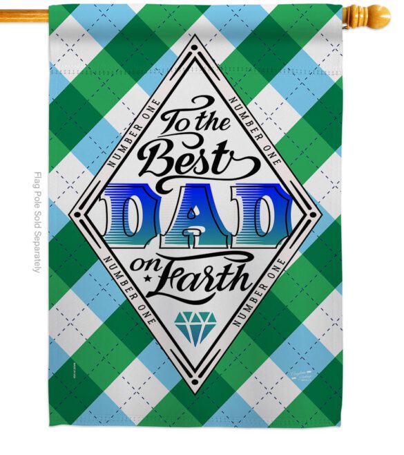Best Dad on Earth - Father's Day Summer Vertical Impressions Decorative Flags HG137059 Made In USA - Image 2