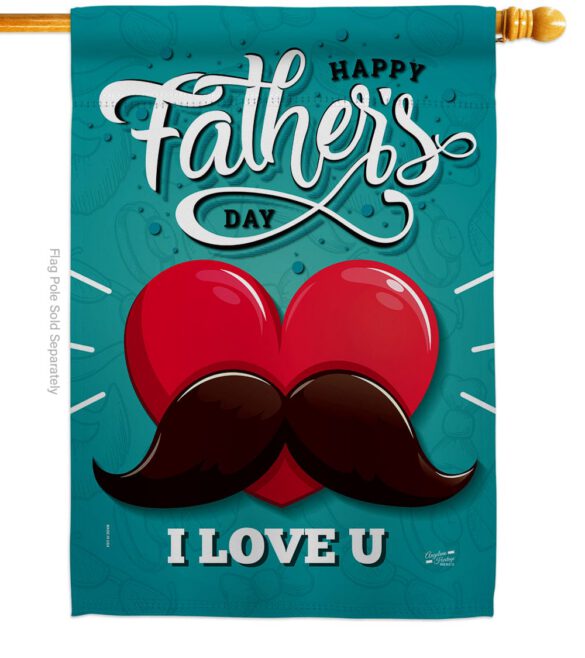 Dad Mustache - Father's Day Summer Vertical Impressions Decorative Flags HG137153 Made In USA - Image 2