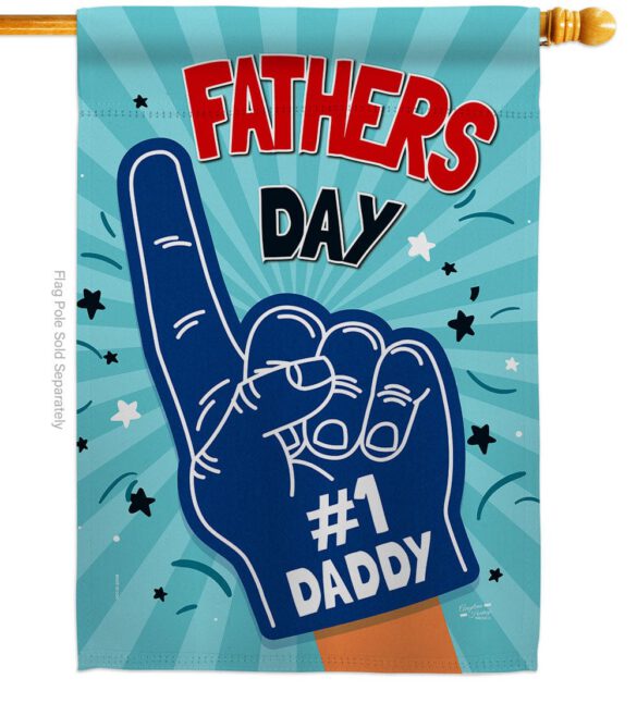 #1 Daddy - Father's Day Summer Vertical Impressions Decorative Flags HG137350 Made In USA - Image 3
