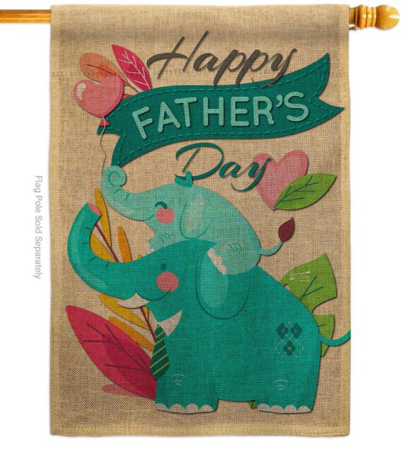 Elephant Daddy - Father's Day Summer Vertical Impressions Decorative Flags HG137351 Made In USA - Image 12