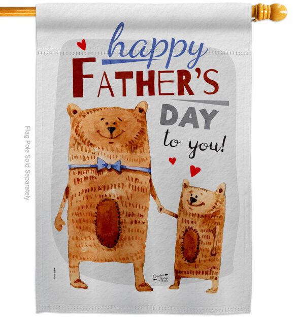 Daddy Bear - Father's Day Summer Vertical Impressions Decorative Flags HG137479 Made In USA - Image 2