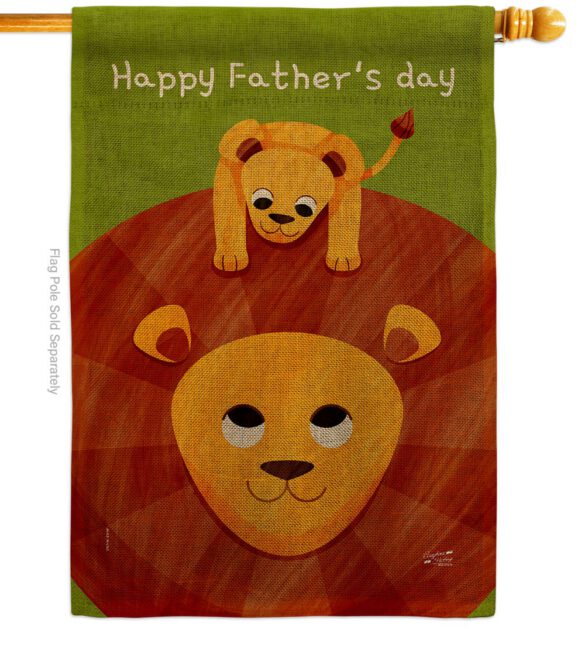 Father's Day Lion - Father's Day Summer Vertical Impressions Decorative Flags HG137570 Made In USA - Image 12