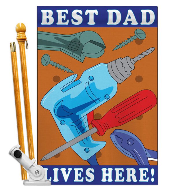 Best Dad - Father's Day Summer Vertical Applique Decorative Flags HG115057 - Image 5