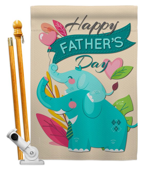 Elephant Daddy - Father's Day Summer Vertical Impressions Decorative Flags HG137351 Made In USA - Image 5